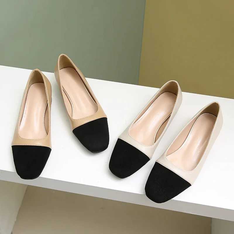 High Quality High heels womens dress sandals closed square toe elegant low boot pump wedding shoes casual flat shoes T241024