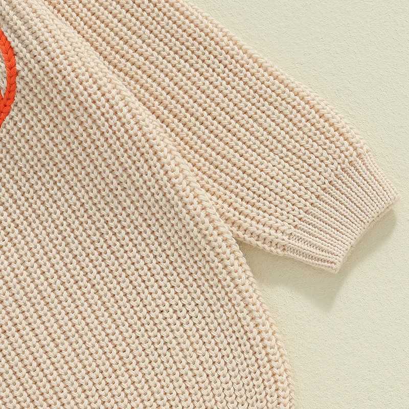 Preschool girl boy sweater Halloween costume pumpkin ghost spider letter embroidery long sleeved childrens pull-up top W241025