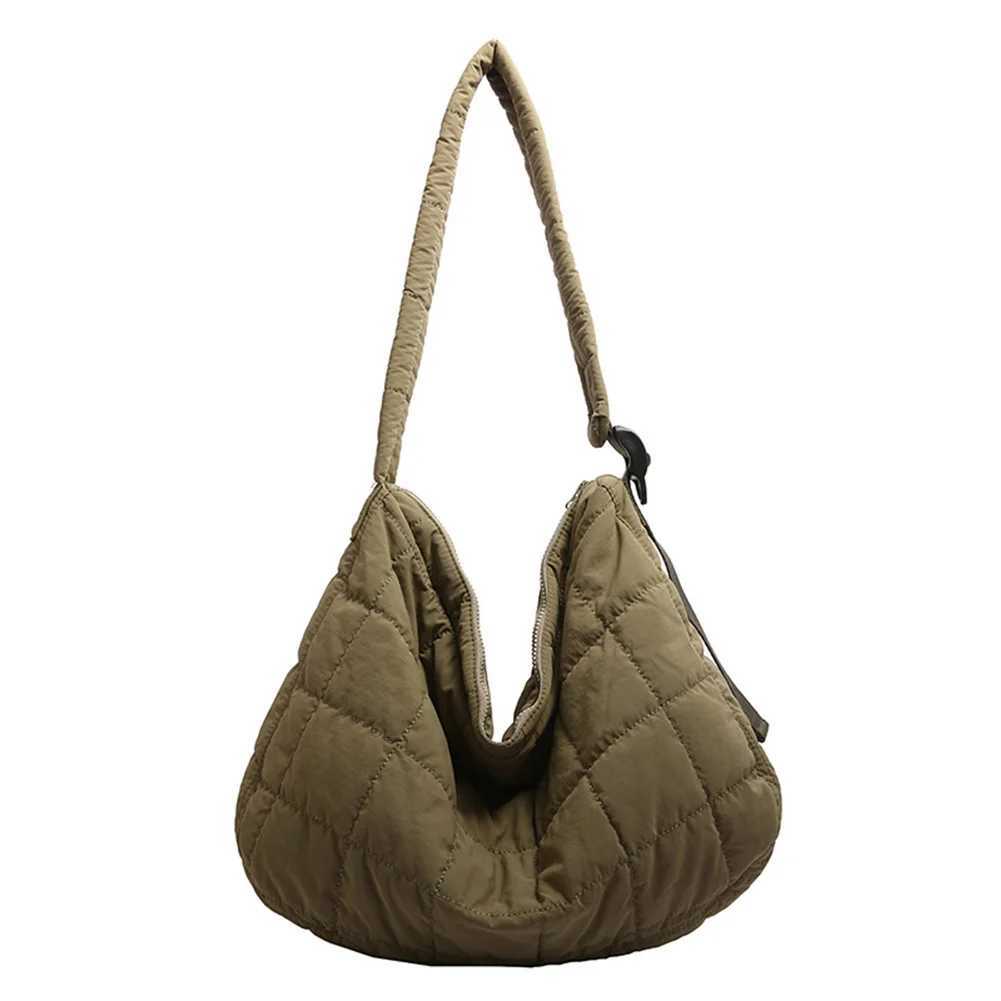 Women Fashion Messenger Bag Adjustable Strap Quilted Puffer Shoulder Soft Commuting Large Capacity Outdoor Travel 241025