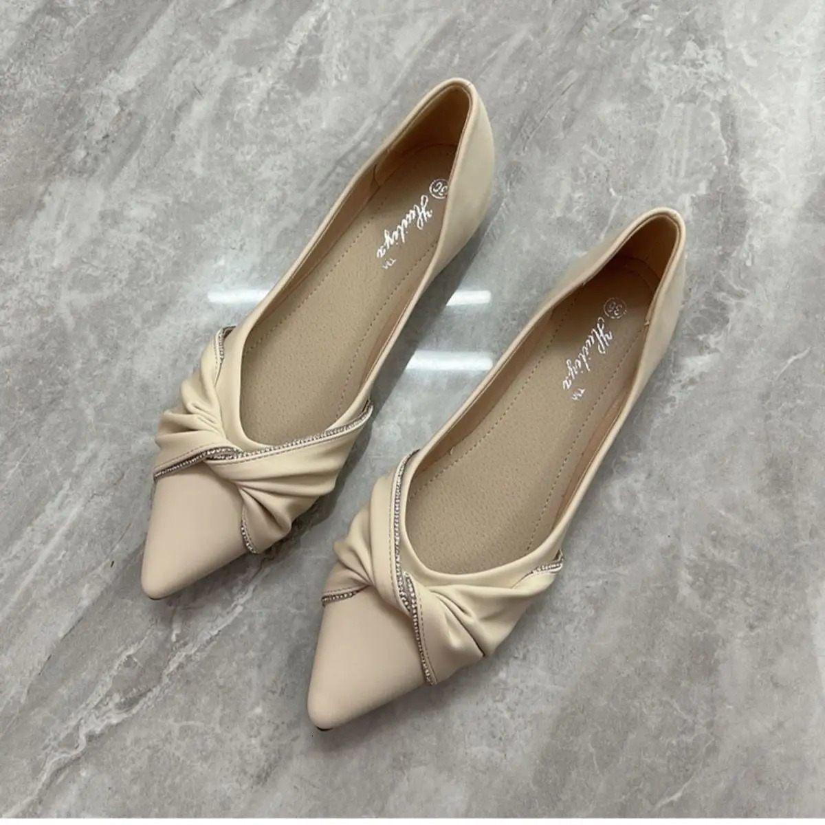 Normal Leather Casual Ladies Summer Footwear Pointed Toe Office Low Heel Elegant Womens Shoes 2024 Chic Point Anti slip 39 E 241024