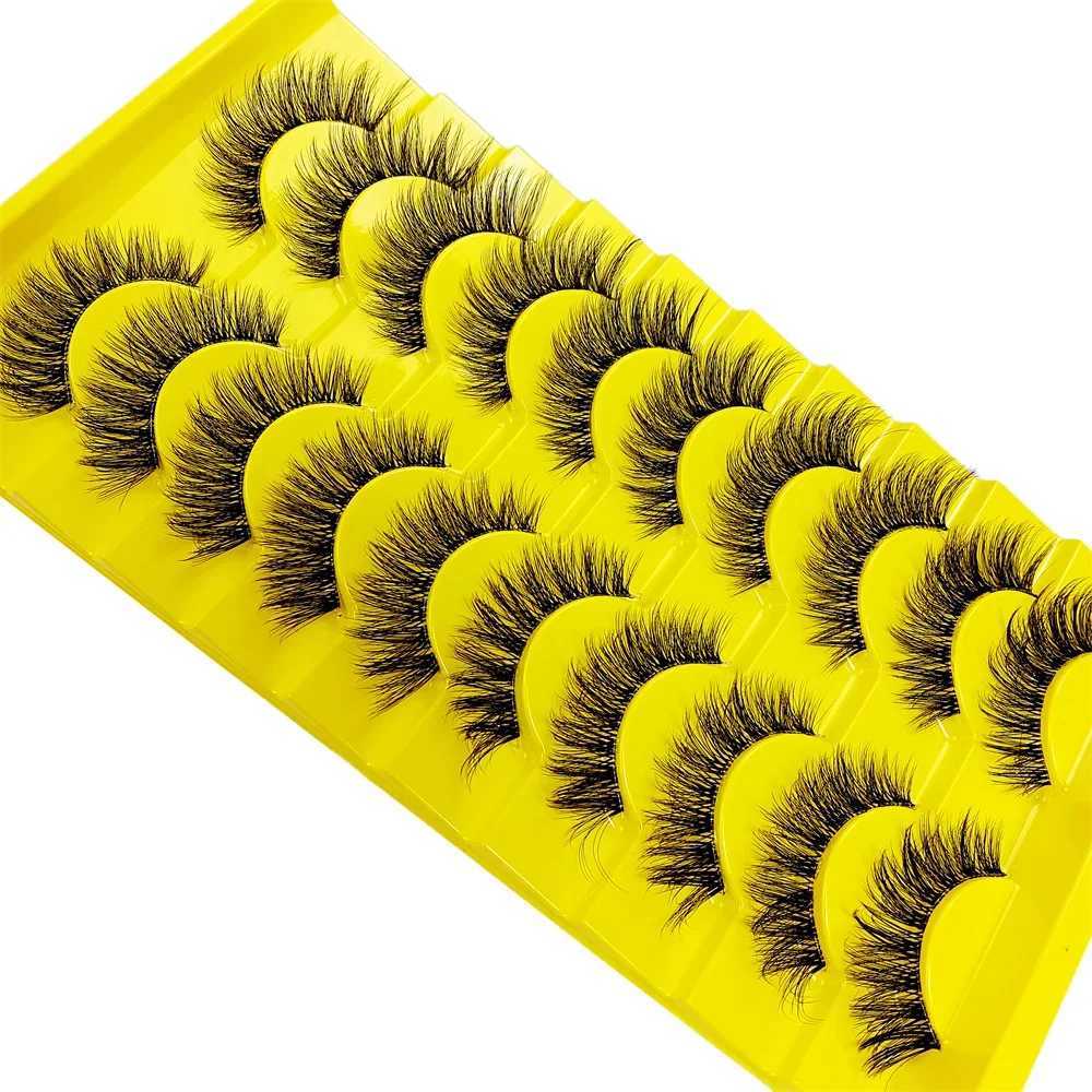 10 pairs of transparent eyelashes with natural Wispy fluffy appearance Russian striped eyelashes 3D effect cat extended false eyelashesW241024