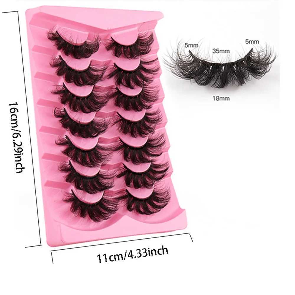7 pairs of 3D mink eyelashes loose Russian curls fluffy natural false eyelashes thick dramatic mink eyelashesW241024