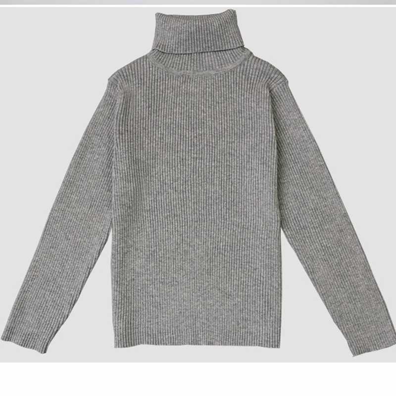 2022 Autumn Baby Boys and Girls Turtle Neck Sweater Childrens Winter Knitted Bottom Boys Sweater Vetement Baby W241025