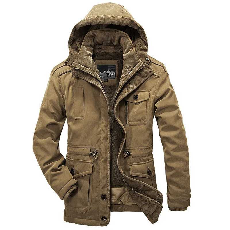 2024 Parka mens winter jacket mens thick hooded waterproof jacket warm jacket casual mens jacket thick fur coat W241024