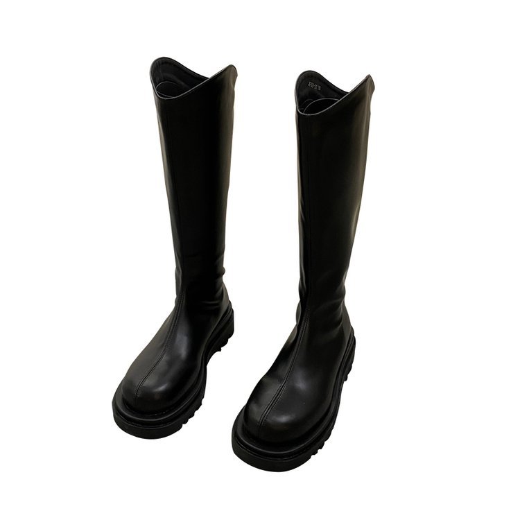 2024 Women's Designer V-Mouth Knee-High Boots, Enhanced Height, White 8100