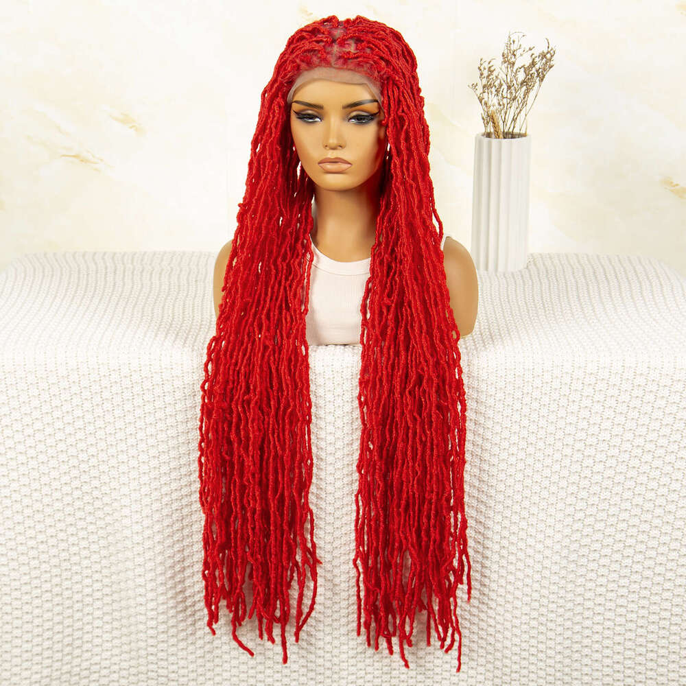 Red Box Braided Wigs Full Lace Braiding Wig Crochet Braids for Women Inches Knotless Twisted