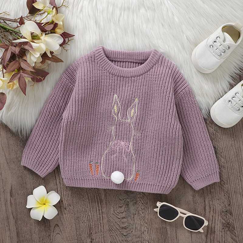 1-3Y autumn baby sweater winter newborn boys and girls round neck long sleeved knitted loose pull baby and toddler jumper W241025