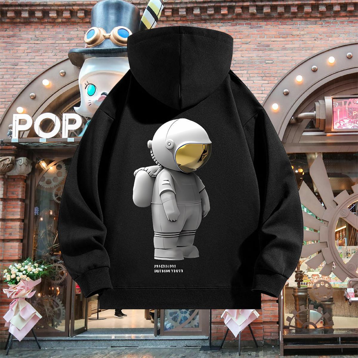 2024 New Men Sweatshirt hoodie Breathable Hooded Collar Loose Fit Men Clothes Hoodie US Size Top Hoody Street Casual Cotton 350g