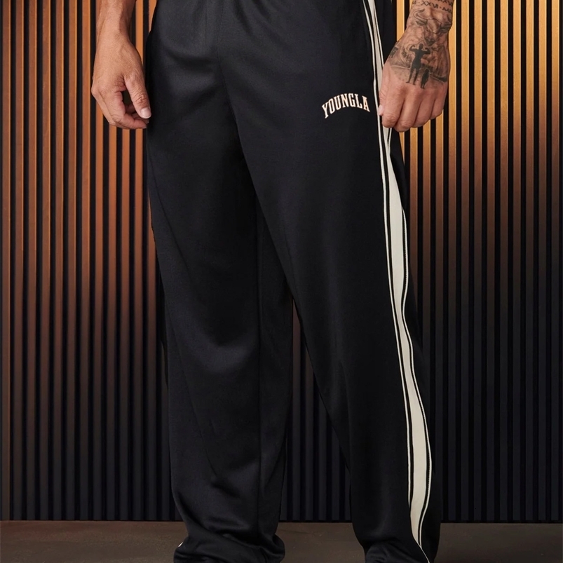 YA American Style mens sports pants for jogging fitness and fitness printed mid waist pants for fashionable and casual mens wear 241024