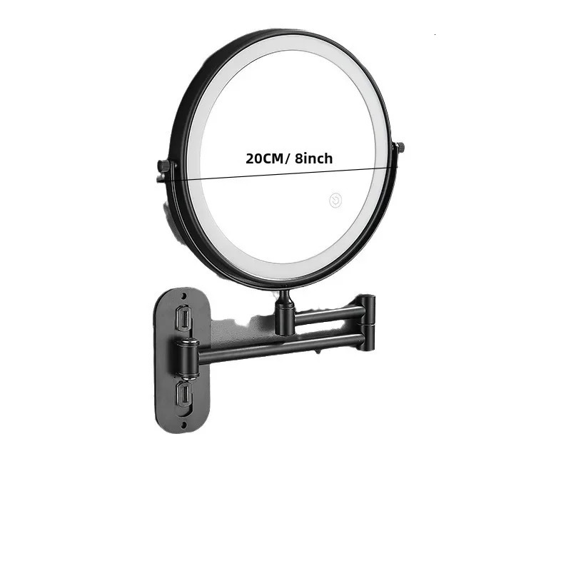 Bathroom luminous beauty mirror punchfree makeup LED with light foldableing telescopic magnifying el wallm 241024