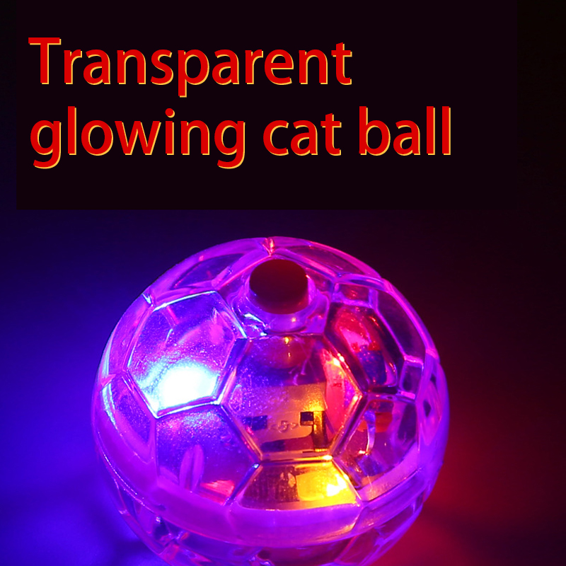 Pet light-emitting teasing cat ball sports interactive entertainment cat toys self hi smart teasing cat set plastic football ball