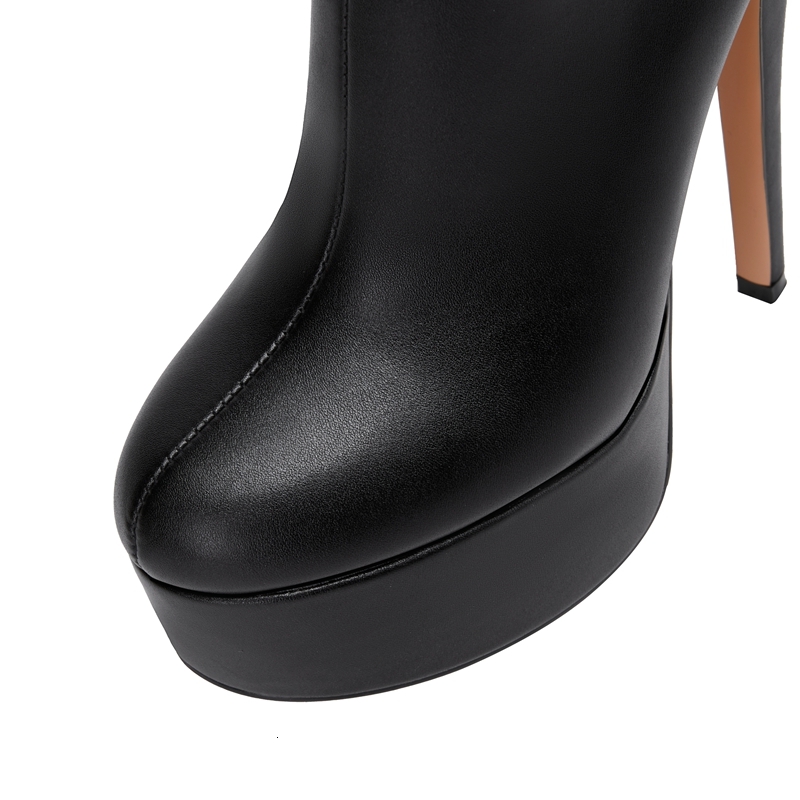 Kaky's New Round Head Waterproof Platform Heel Large Size Women's High Barrel Long Fashion Boots