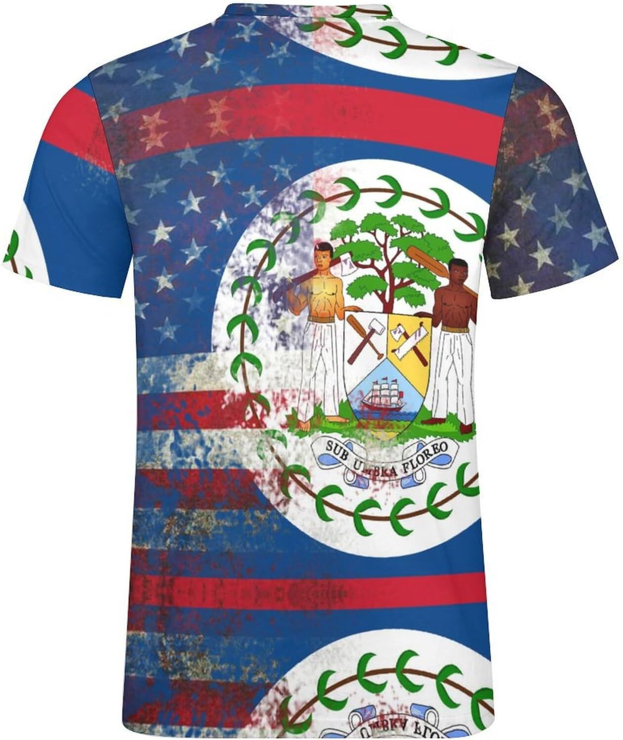 Mens T shirt Retro American Flag of Belize Cotton T-Shirt 3D Printed Casual Shirt Men's All-in-one fashion Crew Neck T-Shirt tee Casual tops summ