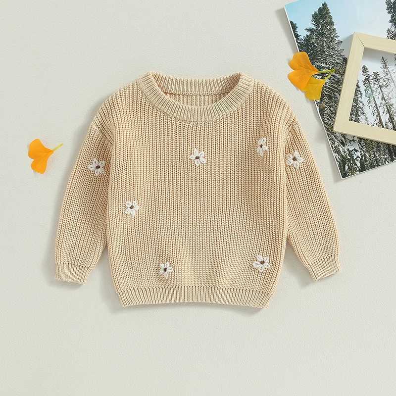Newborn Baby Winter Flower Sweater 2023 Autumn Newborn Baby Clothing Pull up Knitted Childrens Sweater W241025