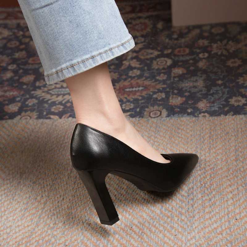 High Quality Womens commuting shoes Grace High Heels classic black dress shoes sexy thin shoes comfortable shallow autumn womens pump T241024