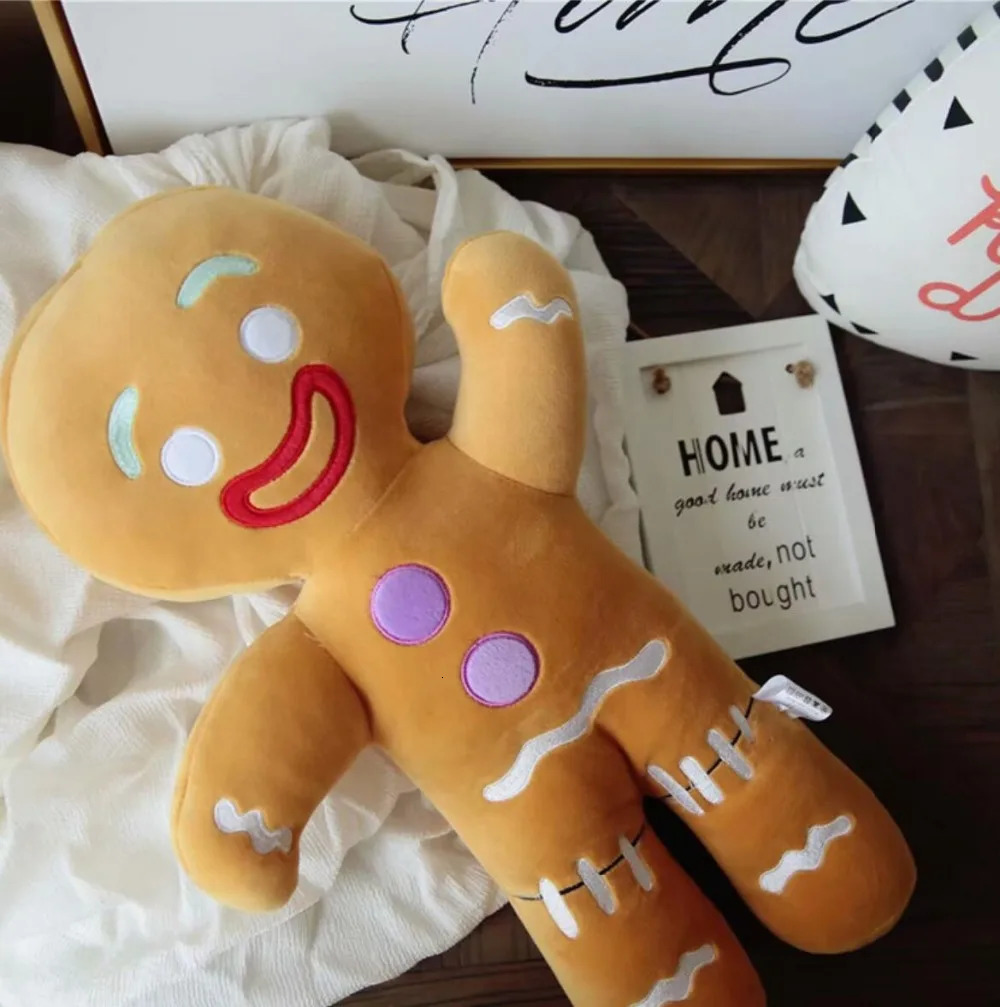 Big Size Gingerbread Man Plush Biscuit Shrek Toys Cookies Reindeer Cushion Gingerbread Man Pillow Stuffed Sofa Doll Xmas Gift 241024