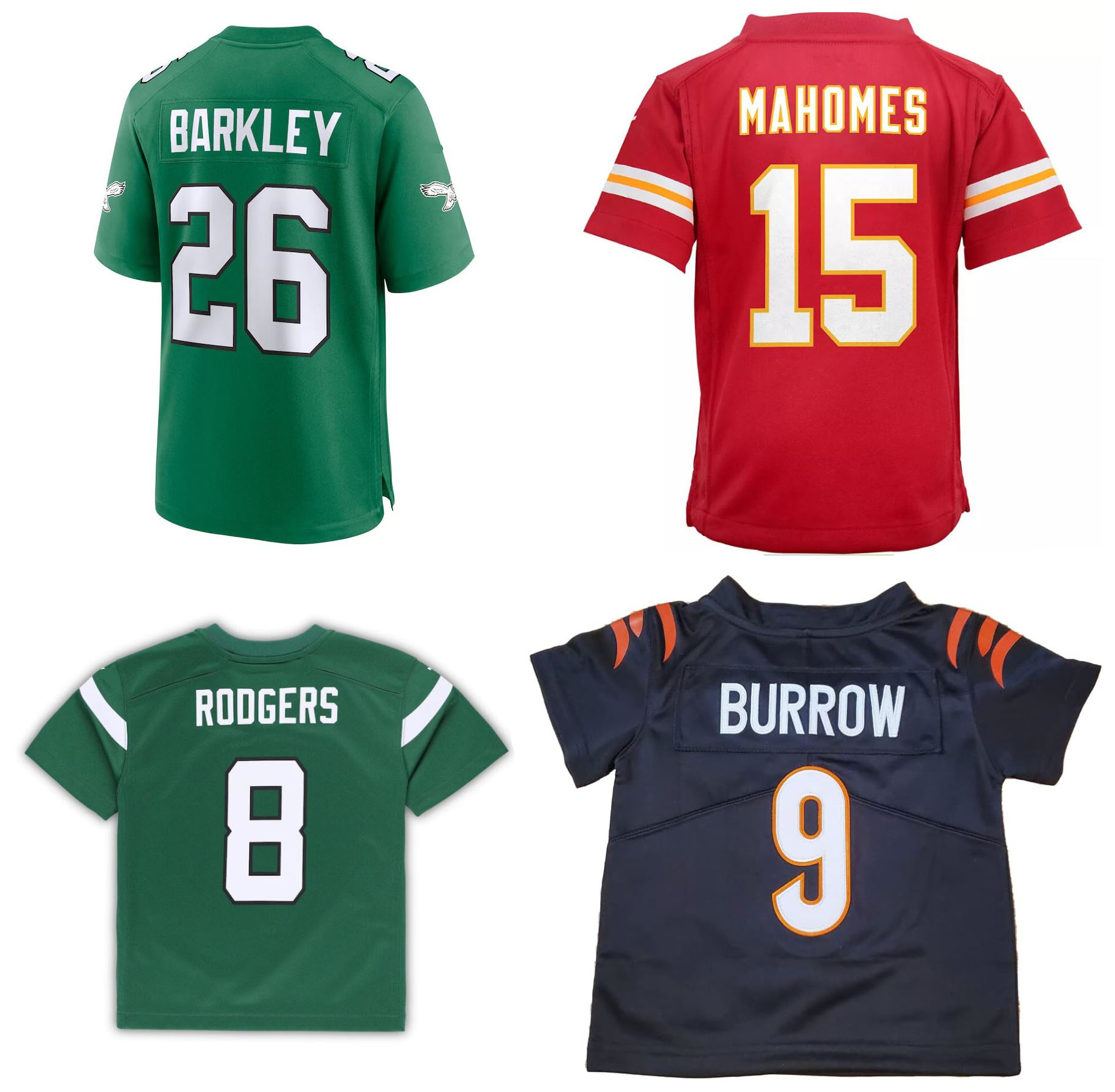 Toddler NCAA College Football Jersey Barkley Joe Burrow Ja'Marr Chase Aaron Rodgers Bo Jackson Maxx Crosby Randy Moss Patrick Mahomes CeeDee Lamb McCaffrey Bosa