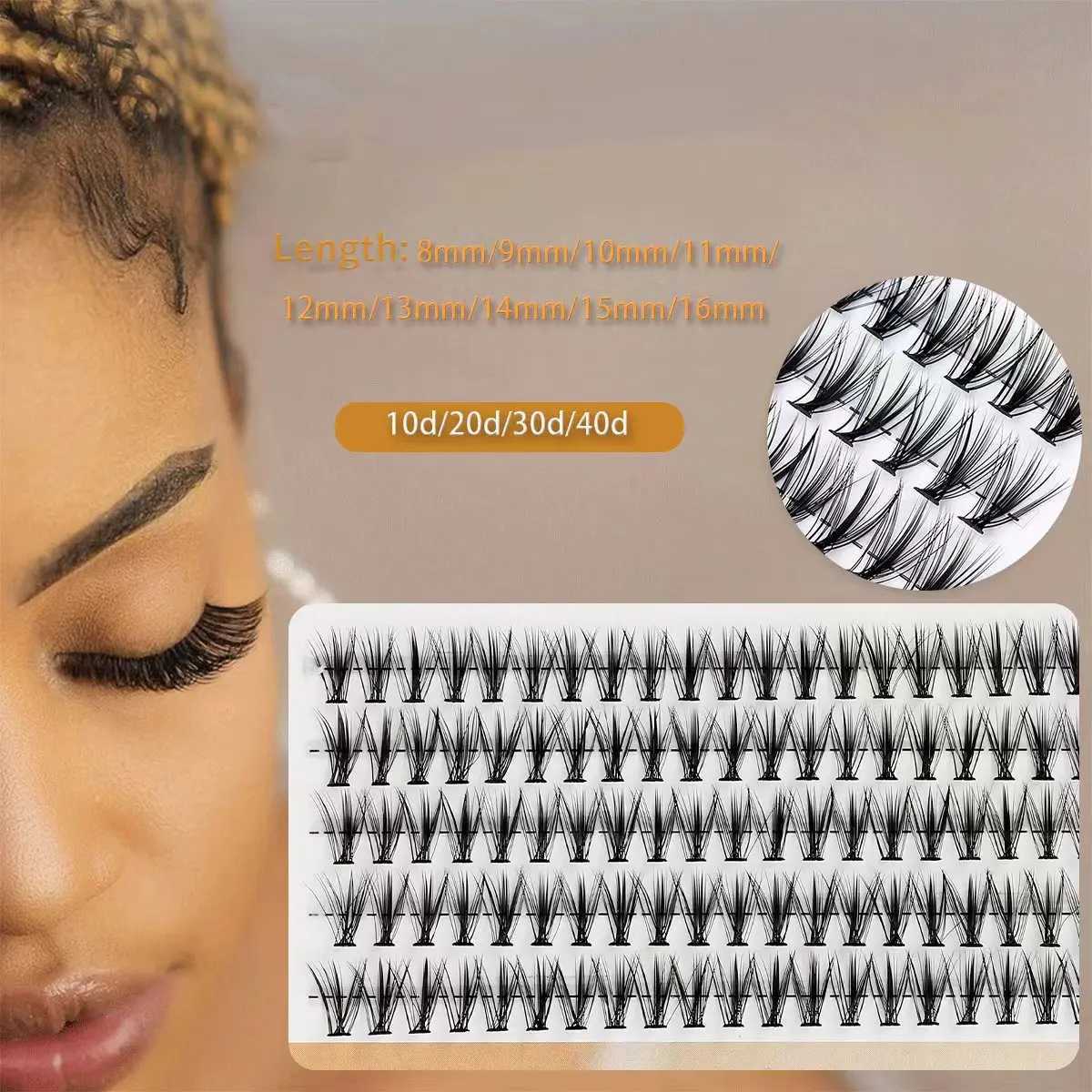 LTWEGO Hoting 5-Row Personal Eyelash Extension Natural Artificial Mink Eyelash Personal Cluster Eyelash Extension Creating CiliaW241024
