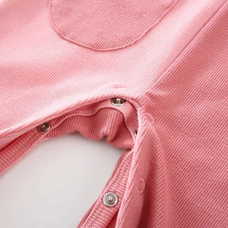 Baby cotton rompers long sleeve girl boy clothes Unisex pocket pyjamas newborn baby footed overalls jumpsuit outfitXJ241025