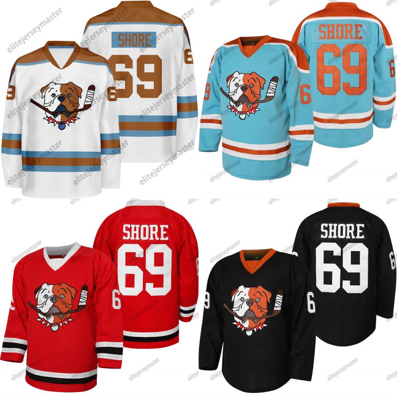 Shore 69 Hockey Jersey Black Blue red White Movie custom any number any name number stitched