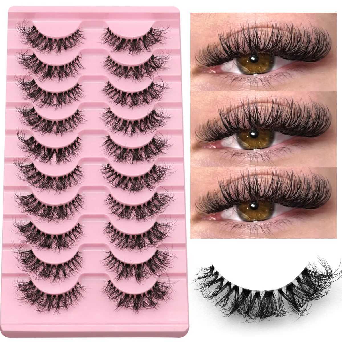 Groinneya Fluffy Eyelash 5/10 Natural False Eyelash Long Makeup Reusable 3D Curled Eyelash Extension EyelashW241024
