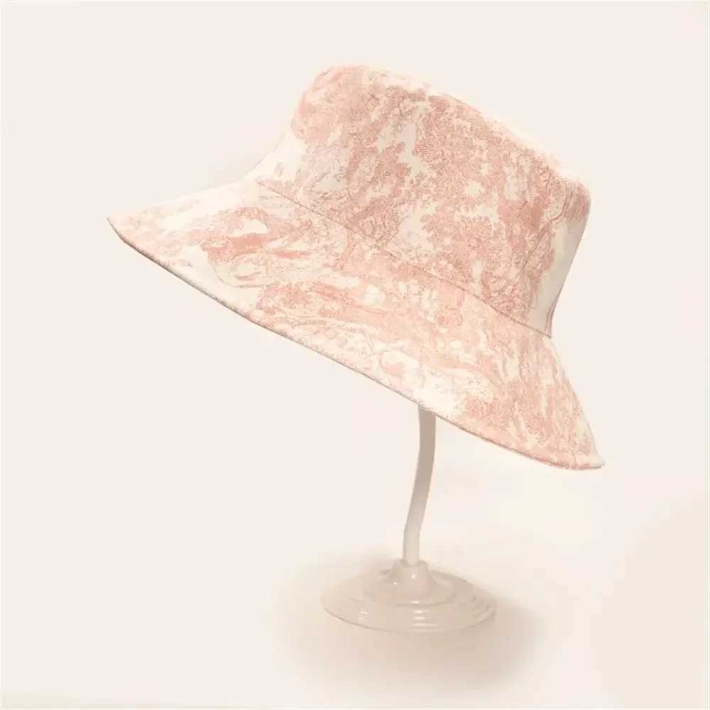 Summer beach ink painting bucket hat mens tie fishing hat streetwear hip-hop C sun hat fisherman C W241024