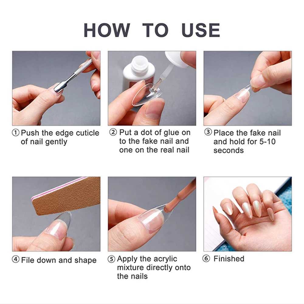 120pcs/Bag Nail Tips Coffin Press on Nail Clear Full Cover Fake Nail Artificial Long press on nailsXJ241025