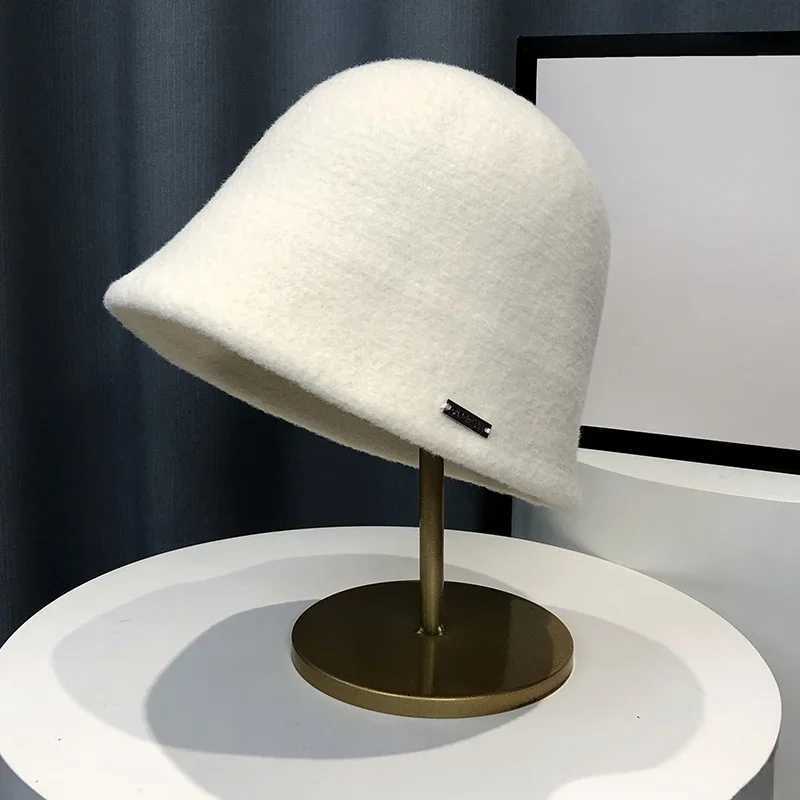 Retro Wool Bucket Hat for Women Autumn Winter Warm Fisherman Hat Outdoor Rock Climbing Warm Woolen Basin HatX241025