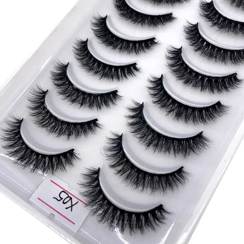 HBZGTLAD wholesale 10 pairs of slim 3D mink eyelashes wholesale mink eyelashes fake eyelashes maquiagem X05W241024