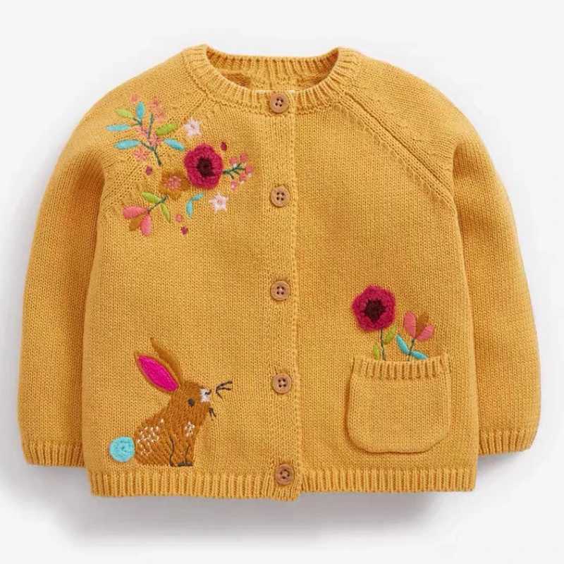 Cute pink rabbit sweater with small chicken cotton sweater autumn childrens clothing W241025