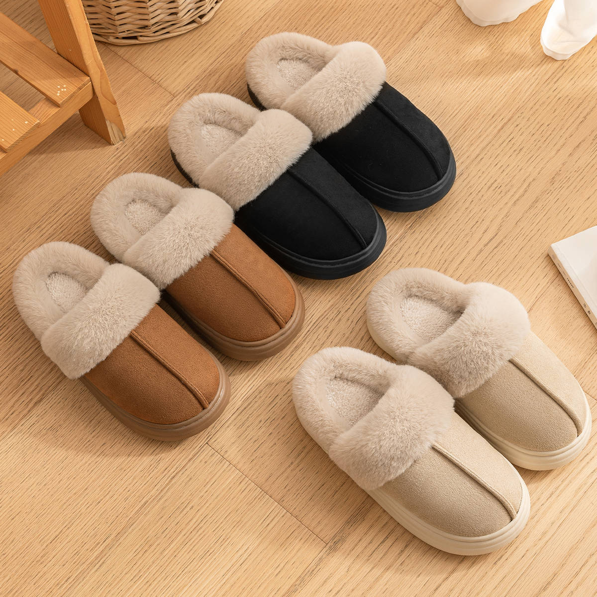 new free shipping shoes designer sandals flat sandals for women soft warm brown slides slippers winter rubber non-slip house shoes sliders slide