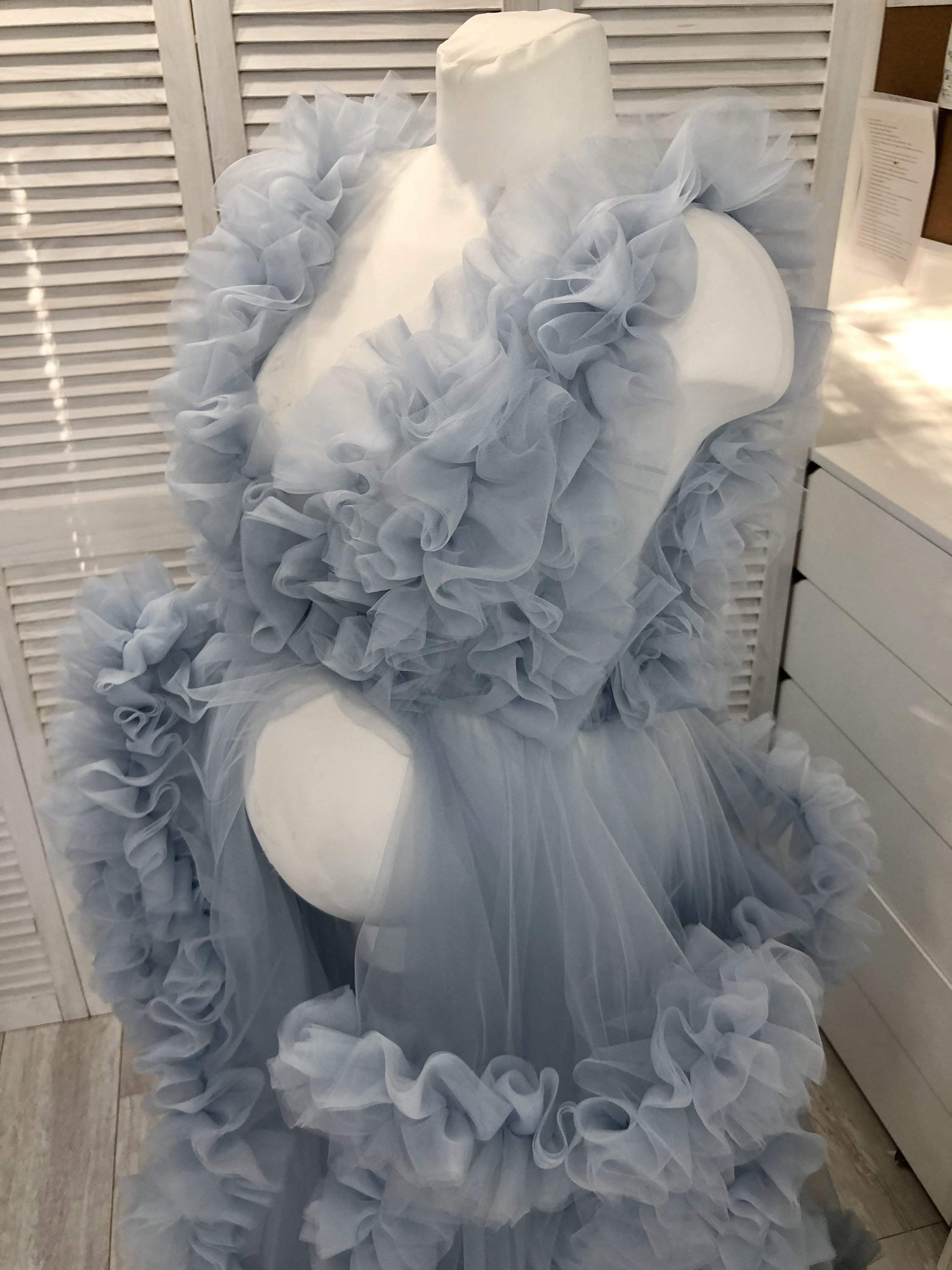 Puffy Women Bathrobe Ruffles V Neck Maternity Dresses Sleeveless Pregnant Tiered Nightgown Pijama Evening Dress Custom Made