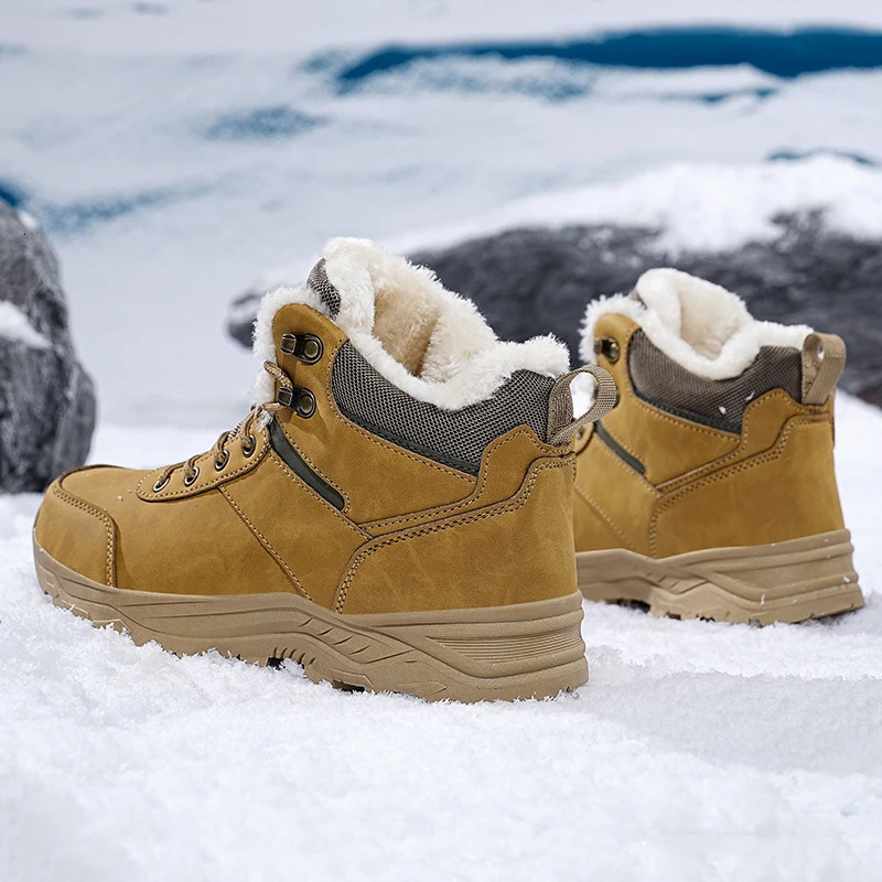 Mens winter snow boots waterproof leather sports super warm mens boots outdoor mens hiking boots work travel shoes size 39-48 241024