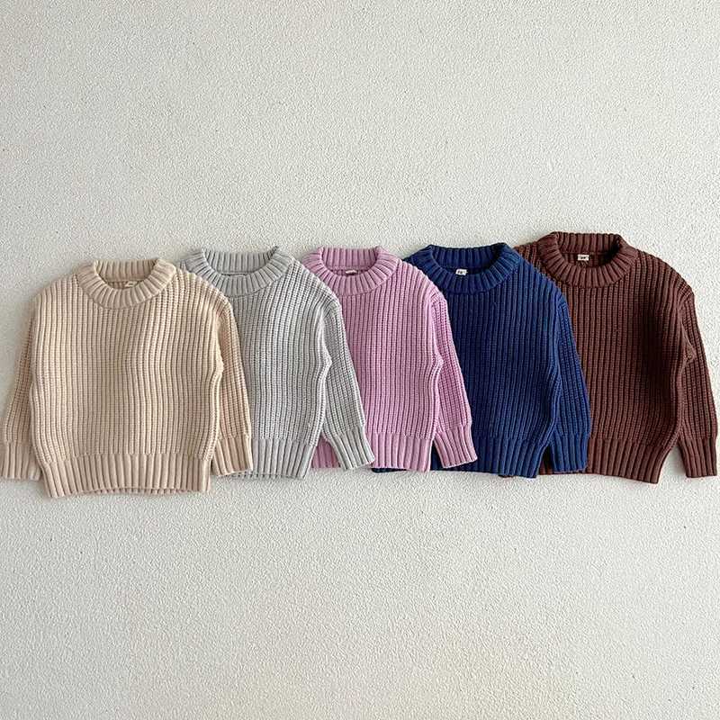 Autumn Children loose sweater knitted winter baby boys and girls clothing round neck children Todler girls and boys zipper baby coat W241025