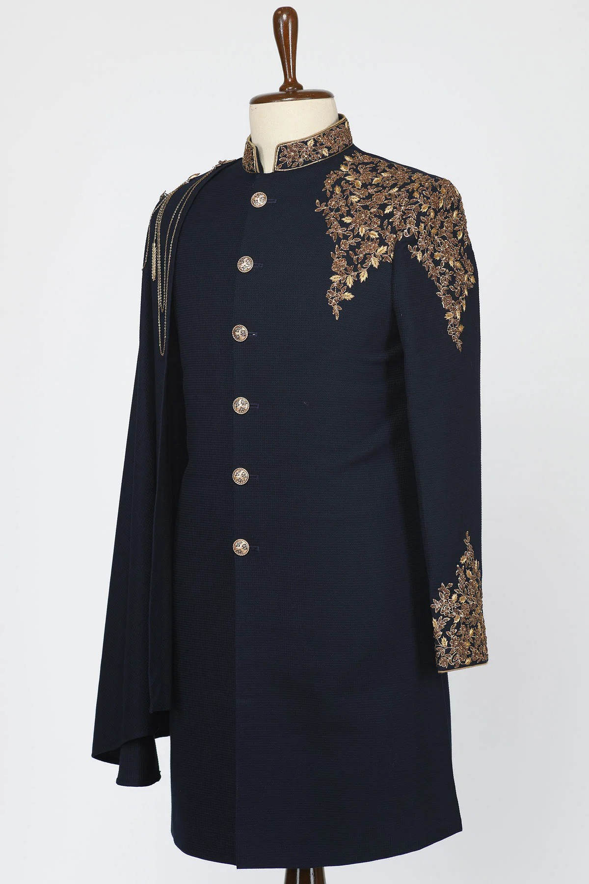 Retro Men's Overcoat Stand Lapel Tailored Appliques Tassel Jacket 2 Piece Set Blazer Autumn Winter Plus Size Windbreaker Custom Made Coat+Pants