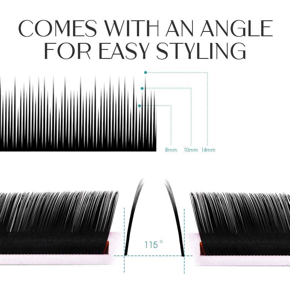 Gemerry LC Curly Fox Eyelash Extension mink Silk Tilt 115 Manga Single Eye Flying Style Camellia Personal Eyelash Makeup ToolW241024