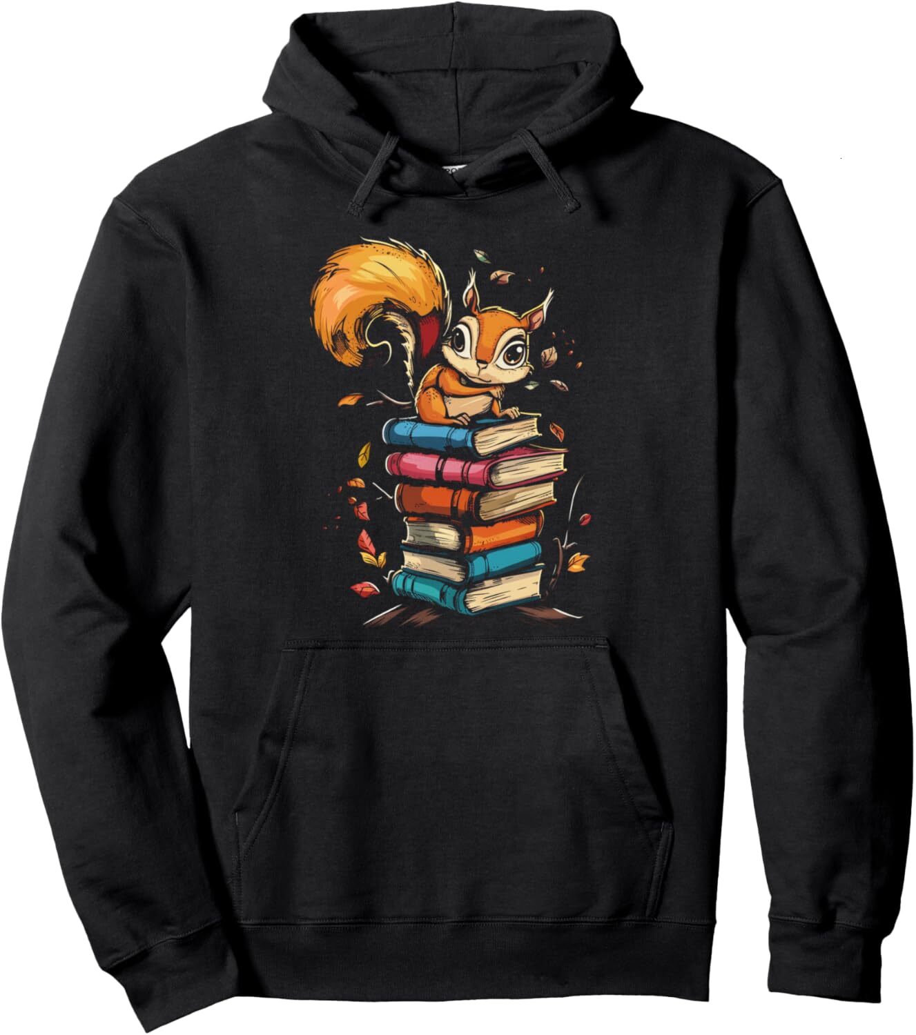 Hoodie for Mens Womens Squirrel Lover Bookworm Reading Books Student Gift Pullover Hoodie Graphic Hoodies sweatshirt Pullover Long Sleeve