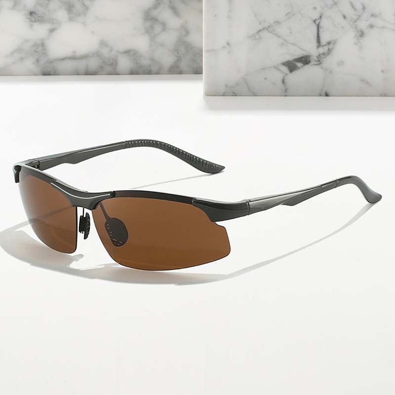 Border Cross Outdoor Sports Men's Polarized Half Frame Night Vision Goggles Trendy and Fashionable Sunglasses 8862