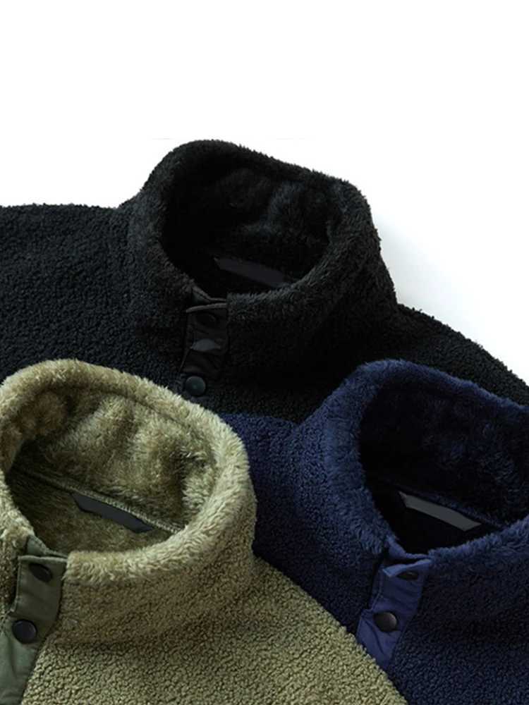 Wool jacket mens autumn new teddy bear coat plush warm solid casual loose polar wool top large size thick W241024