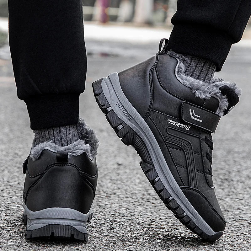 Waterproof winter mens boots suede warm snow boots mens work and leisure shoes 241024