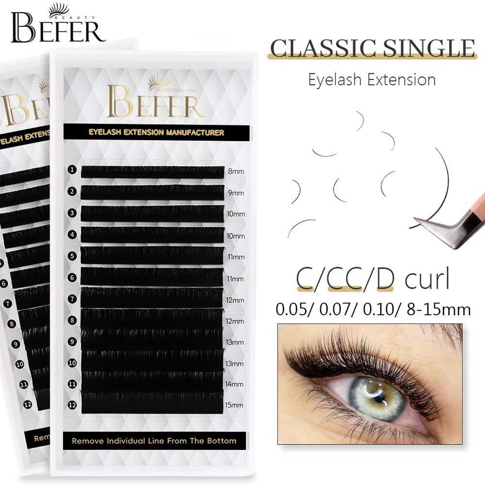 Befer 12 Rows Personal Eyelash Extension C/CC/D Curling Matte Black Classic Eyelash Natural Soft Makeup Eyelash Wholesale SuppliesW241024