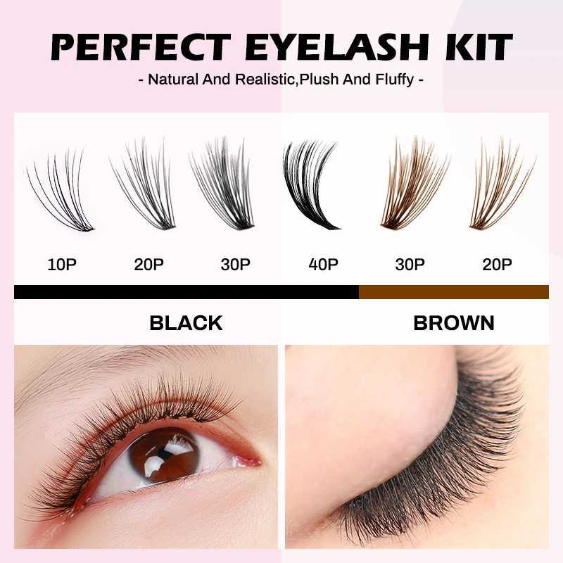 NATUHANA 240Clusters eyelash kit 10P 20P 30P 40P 50P 60P 80P 100P eyelash extension makeupW241024