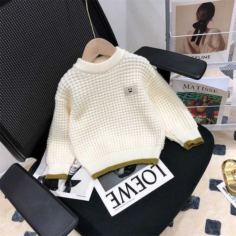 2023 New Childrens Soft Skin Friendly Boys Casual Simple Girls Fashion Full Match Spring/Summer Coat Knitted Sweater Trend W241025