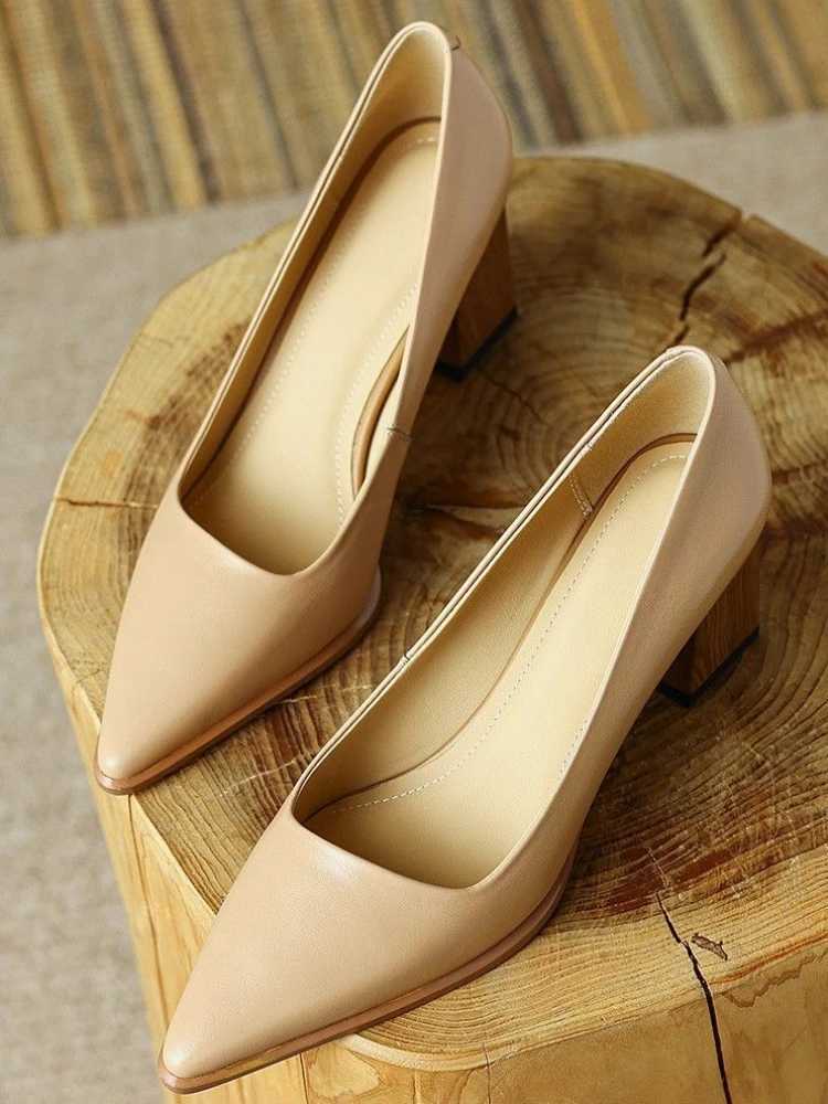 High Quality Womens Summer Shoes Pump Womens Formal Shoes Pointed Toe Office Black High Heels High Quality Trend T241024