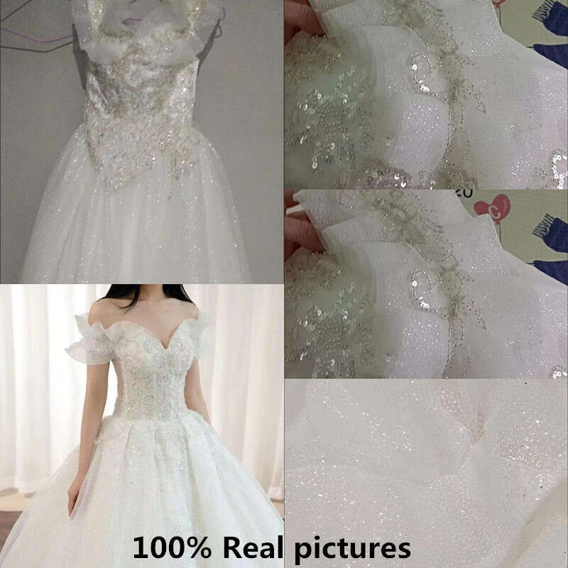 For Pregnant Glitter Crystal Sequins Off Shoulder A e Evening Bridal Gown