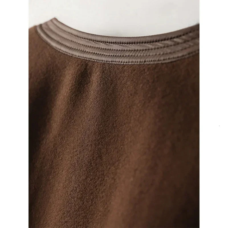 Coffee colored wool womens short jacket high-end motorcycle collar wool jacket autumn short jacket and jacket for women 241024