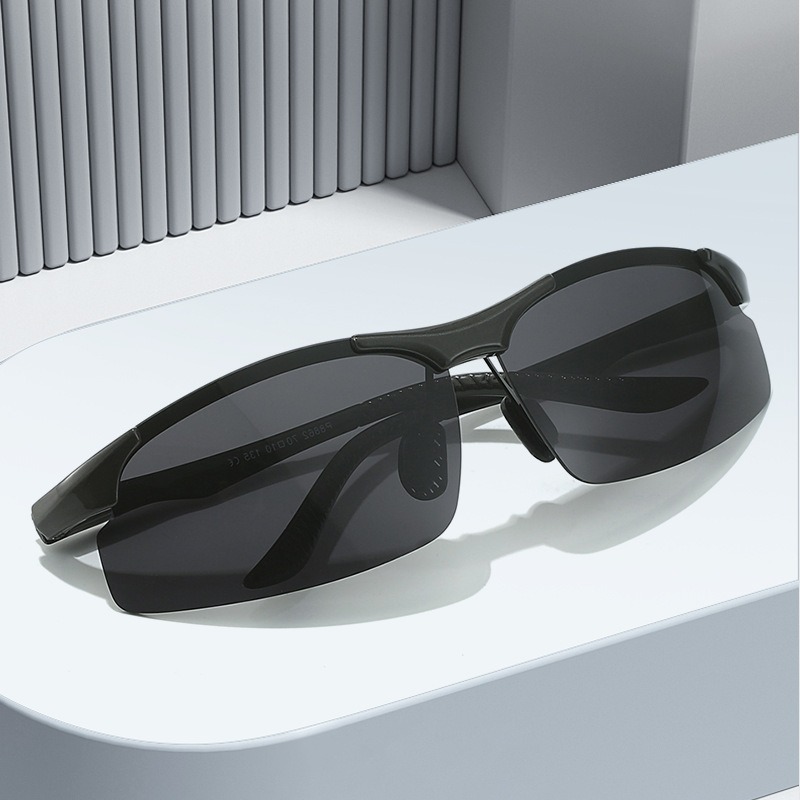 Border Cross Outdoor Sports Men's Polarized Half Frame Night Vision Goggles Trendy and Fashionable Sunglasses 8862