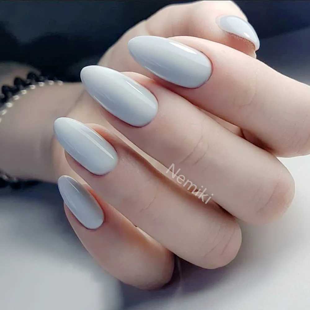 DIY Faux Ongles Shiny Natural Short Stiletto False Nail Artificial Press On Fake Nail Fingertips Manicure ToolXJ241025