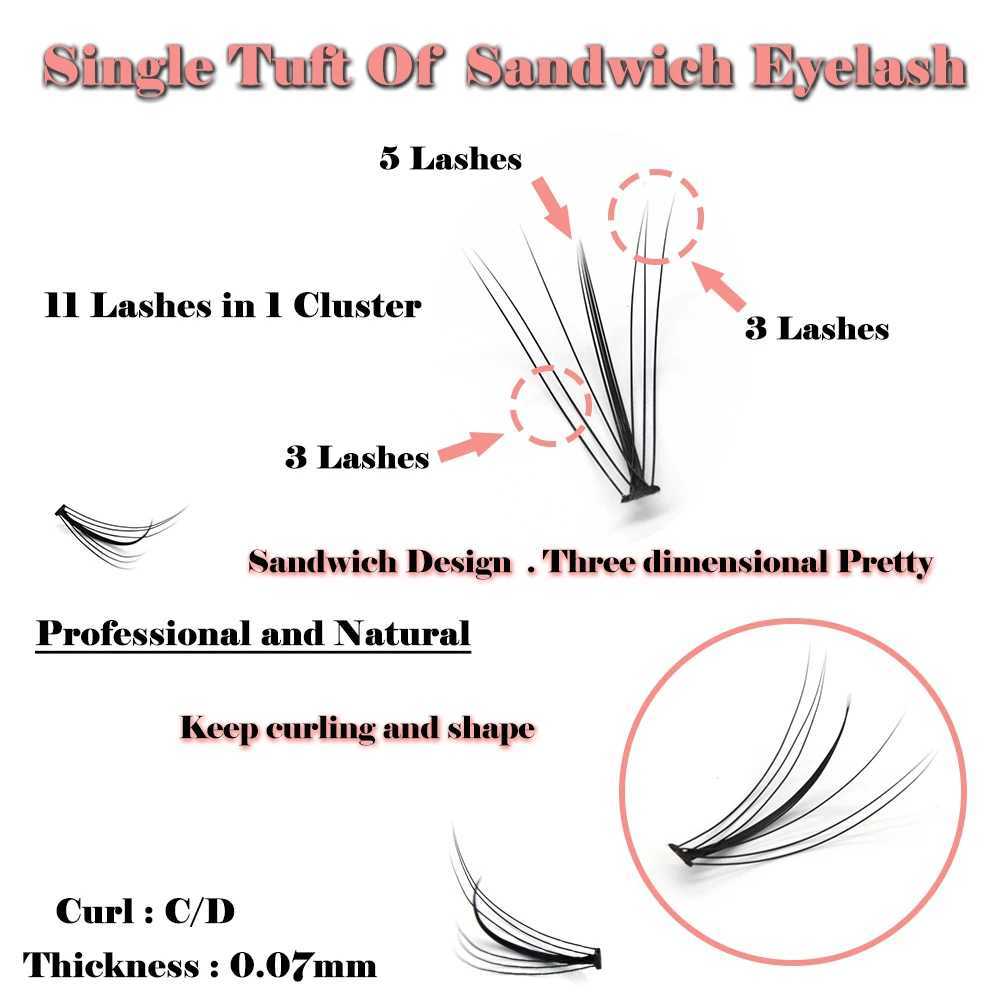 1 box of professional makeup 60 clusters personal clusters single cluster M sand eyelashes graffiti fake eyelashesW241024