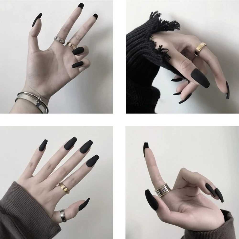 Matte Red Black White False Nails with Nail Extension Fingernails Fake Nail Supplies for ProfessionalsXJ241025
